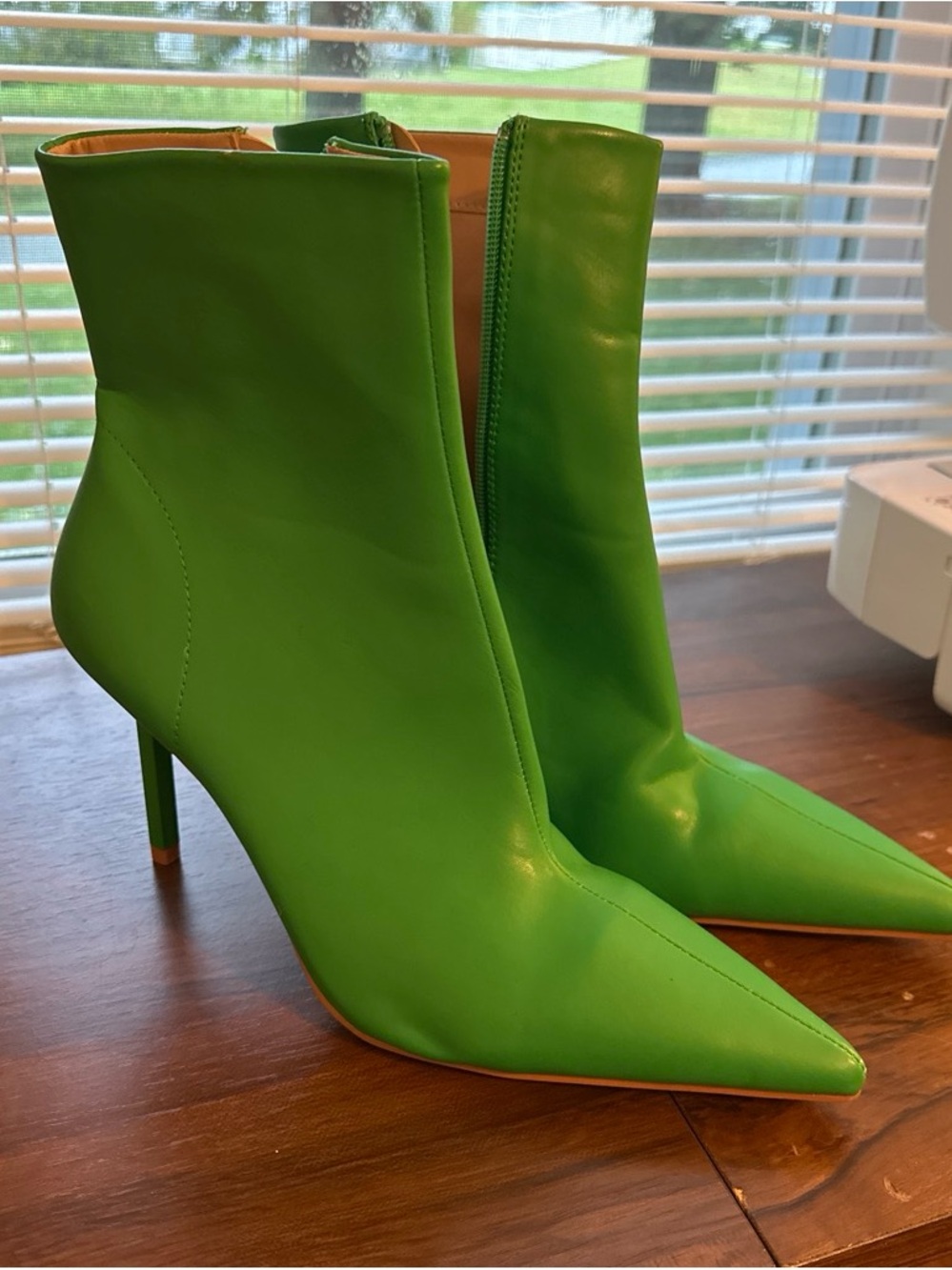 Emerald Green Pointed Stiletto Ankle Boots for Women